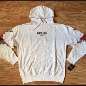 Young & Reckless White Hoodie L